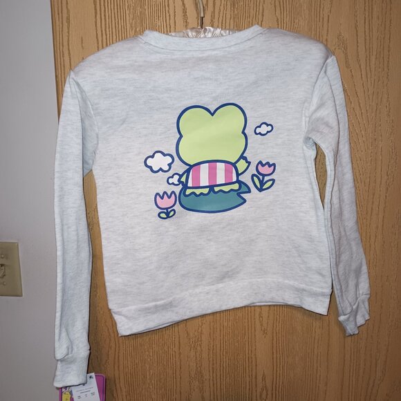 NEW Girls' Sanrio Keroppi Dreamy Fleece Crew Neck Pullover Sweatshirt - Oatmeal - Picture 7 of 10